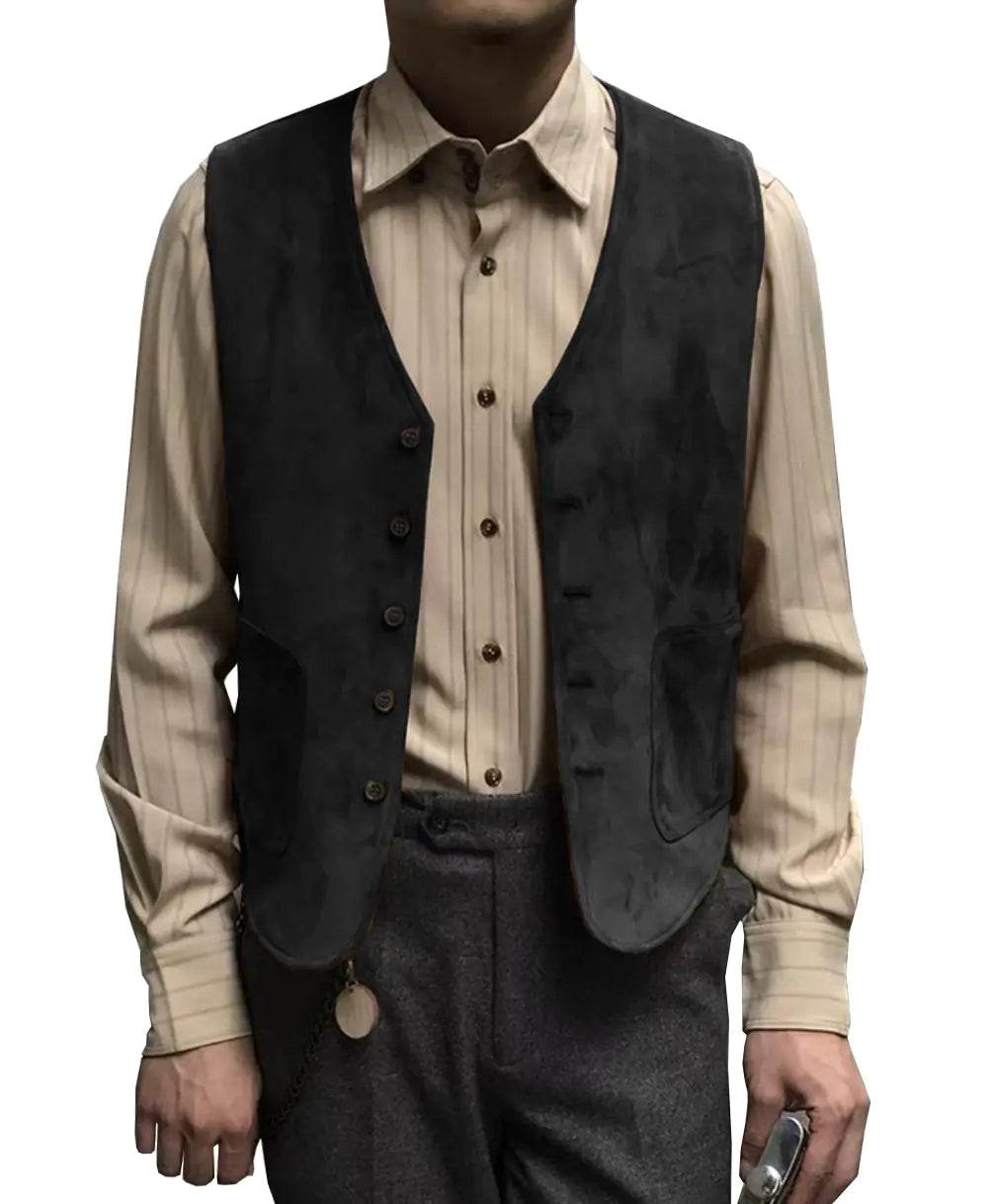 Men's Warm Suede Vest for Business Wear - Solstik