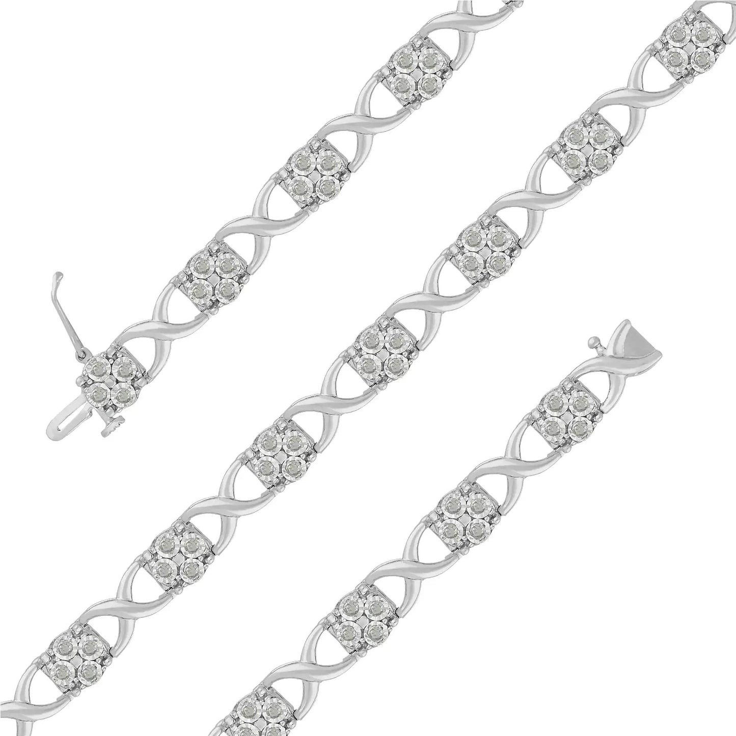 Sterling Silver Diamond Love Bracelet - Solstik