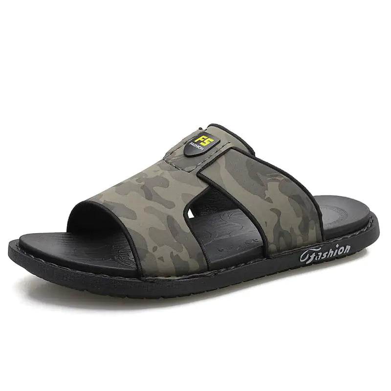 Men's Soft Sole Leather Non-Slip Flip Flops Shoes - Solstik