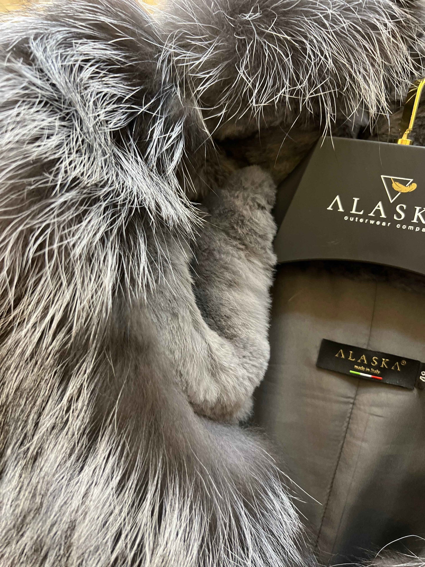 Genuine Silver Fox Fur Rabbit Fur Insulated Parka