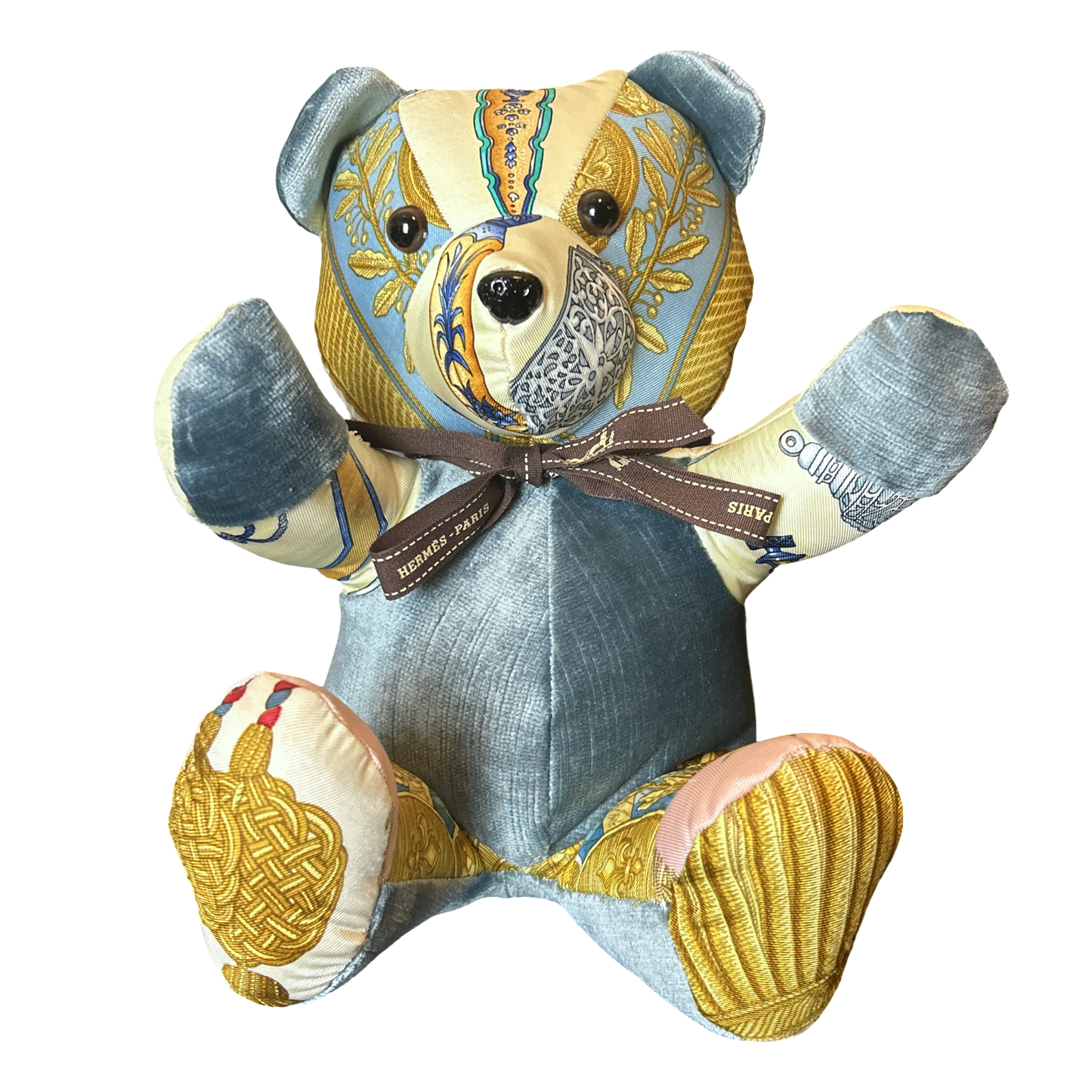 Qu’Importe le Flacon Vintage Silk Scarf Patchwork Teddy Bear - Solstik
