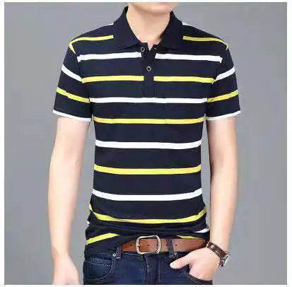 Men's Striped Cotton Polo Tee - Solstik