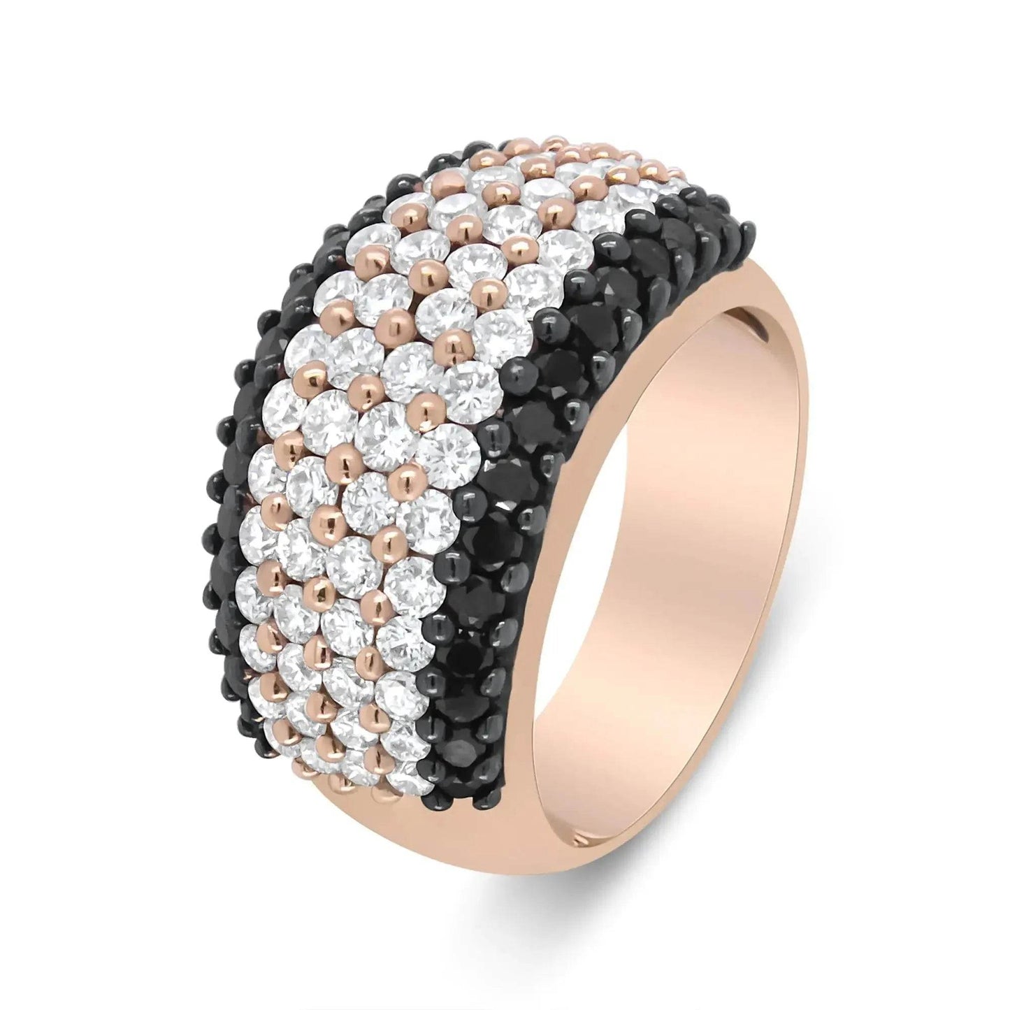18K Rose Gold Dual-Tone Diamond Ring - Solstik