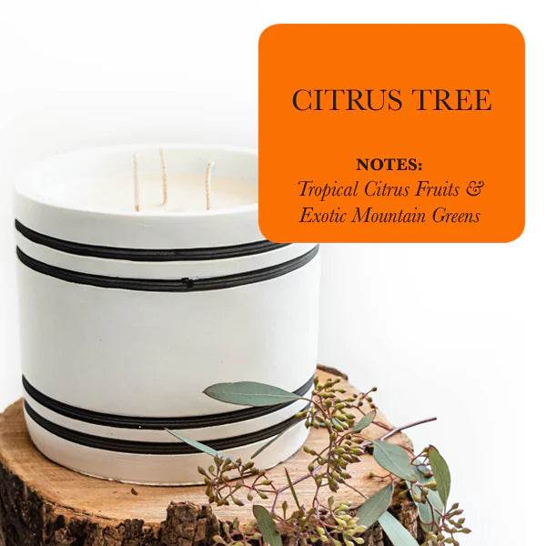 Luxury Large Striped Stone Designer Candle - Solstik #