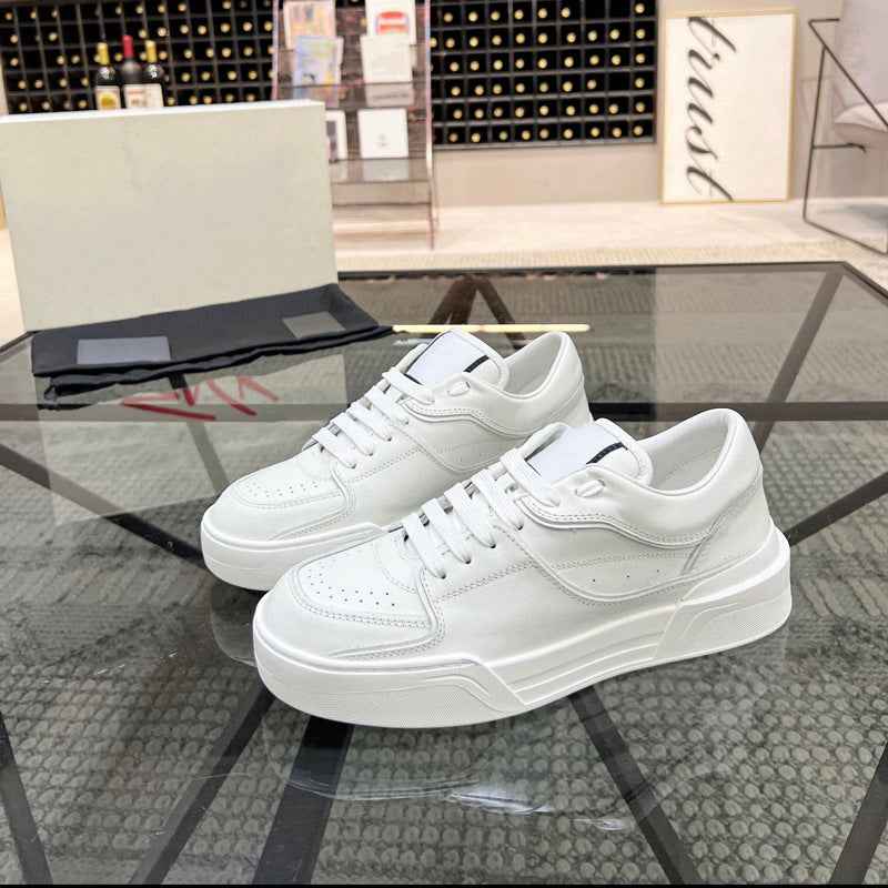 Trendy Breathable Leather Casual Men's Top Layer Cowhide Winter Lace-up Fashion Sneakers Comfortable