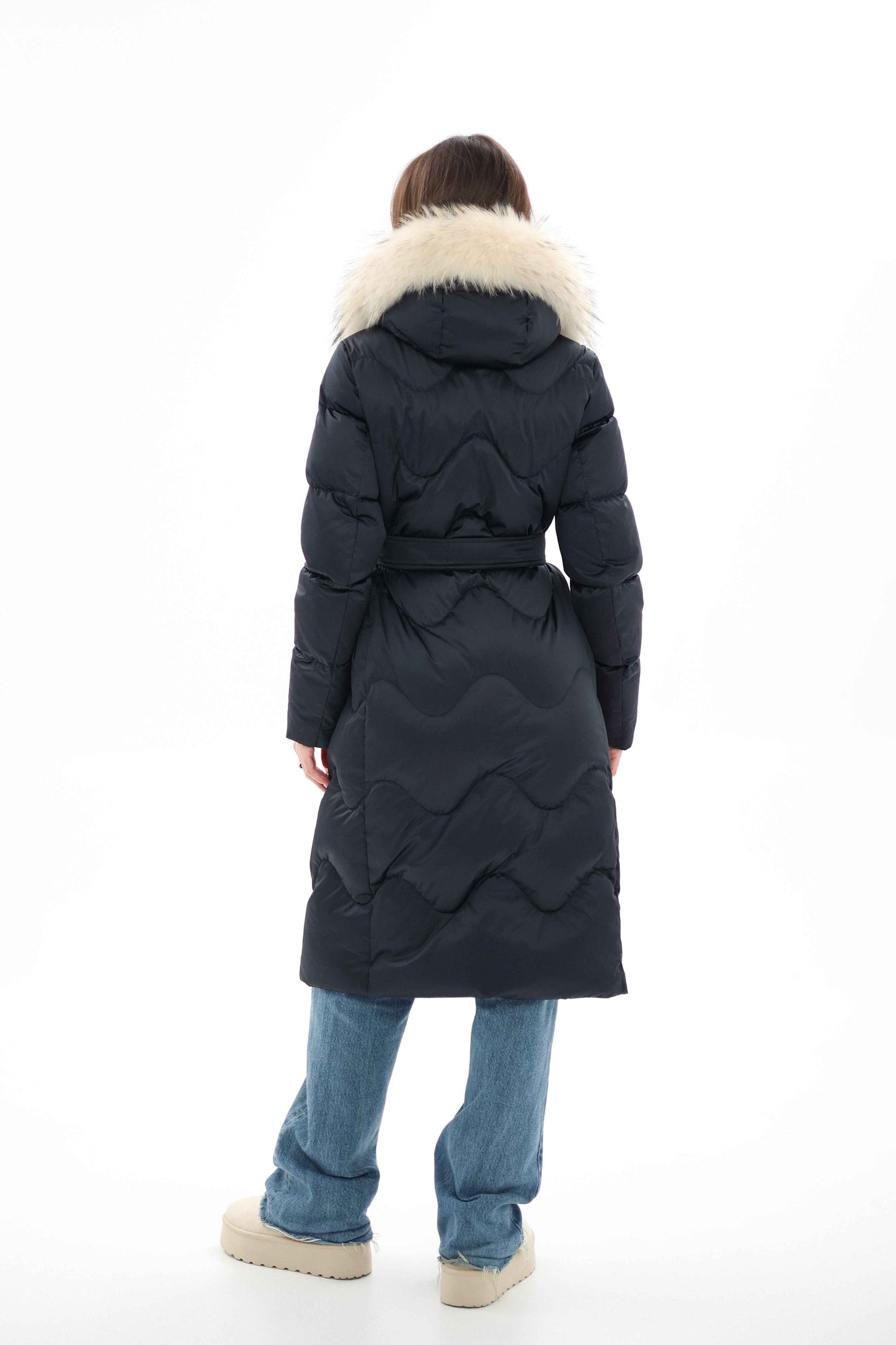 Genuine Fur Trim Down Fill Coat