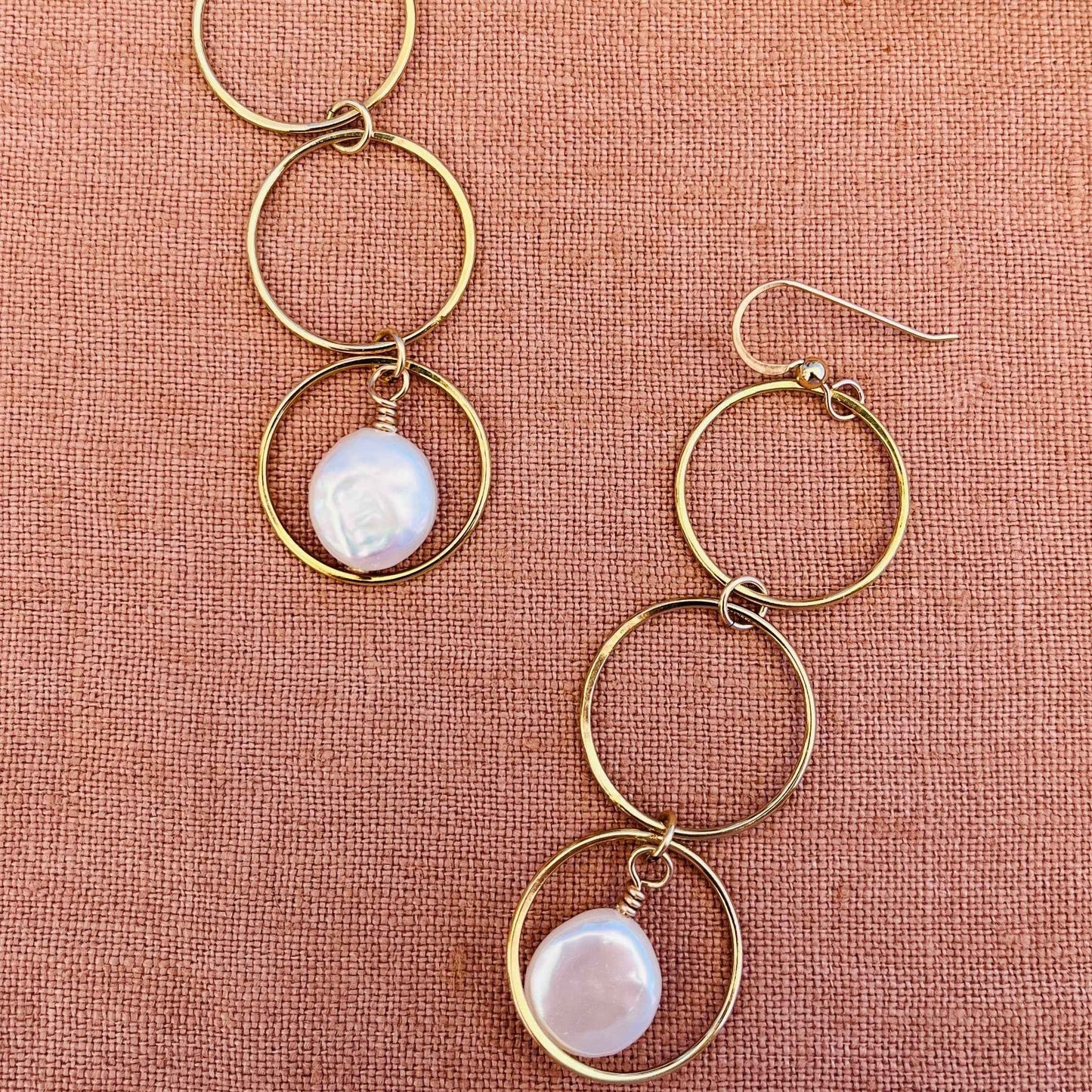 SAIL COIN PEARL EARRINGS