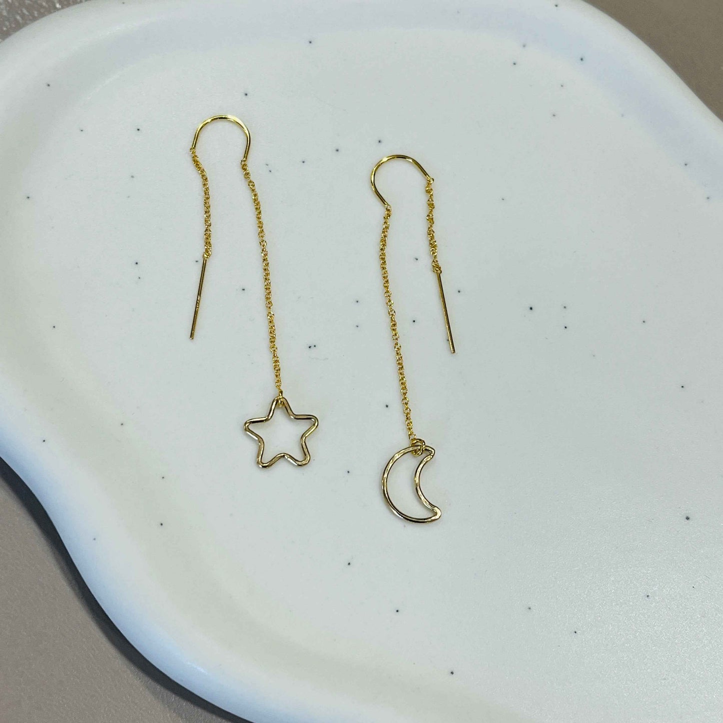 STAR & LUNA MOON THREADER EARRINGS