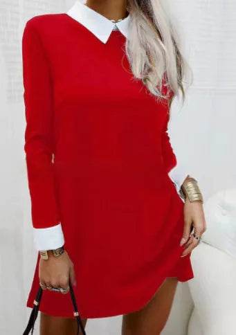 Ladies' Elegant Color Block Dress - Solstik