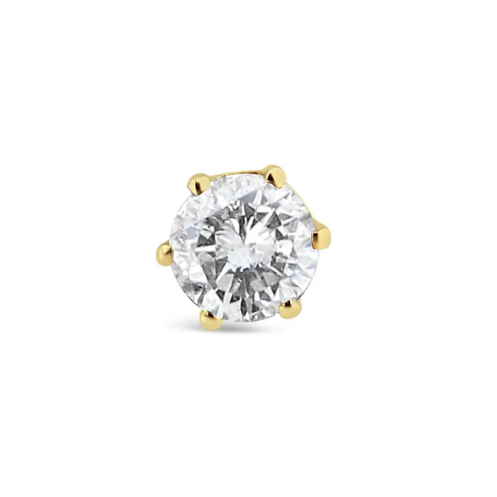 14K Gold Diamond Solitaire Stud Earring (3/8 cttw, I-J, I2-I3) - Solstik