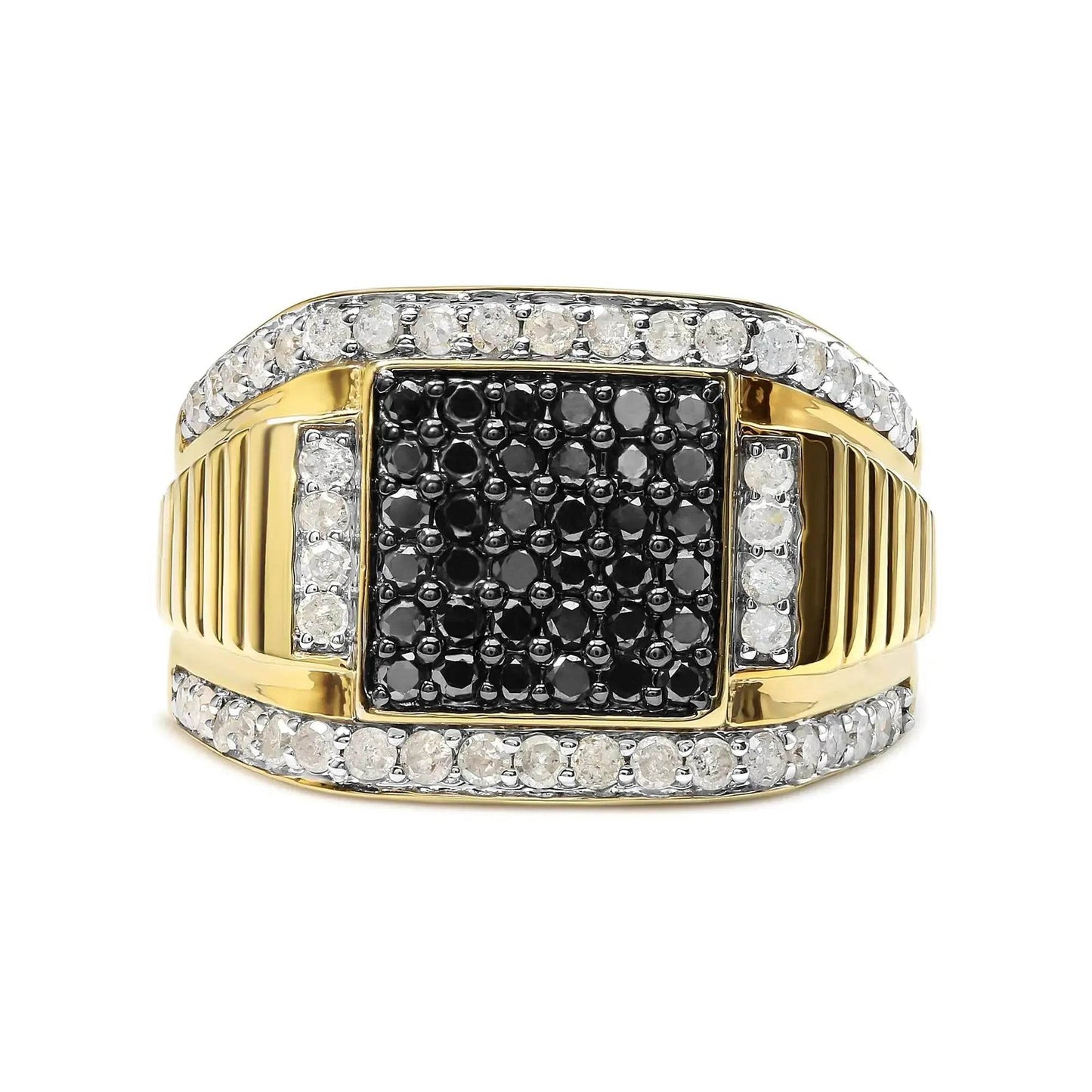 Men's Deluxe 10K Gold Diamond Cluster Ring - Solstik