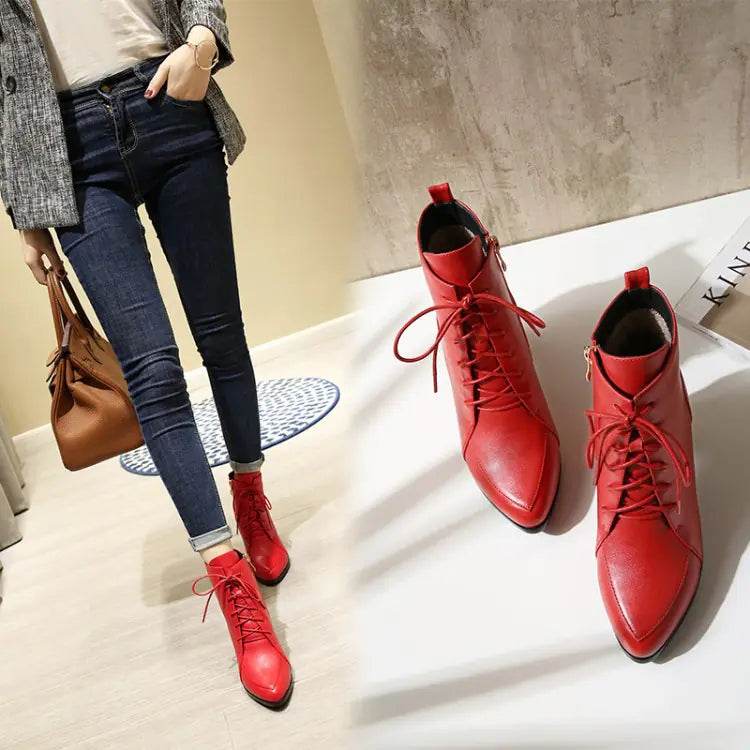 Chic Euro Pointed Ankle Heels - Solstik