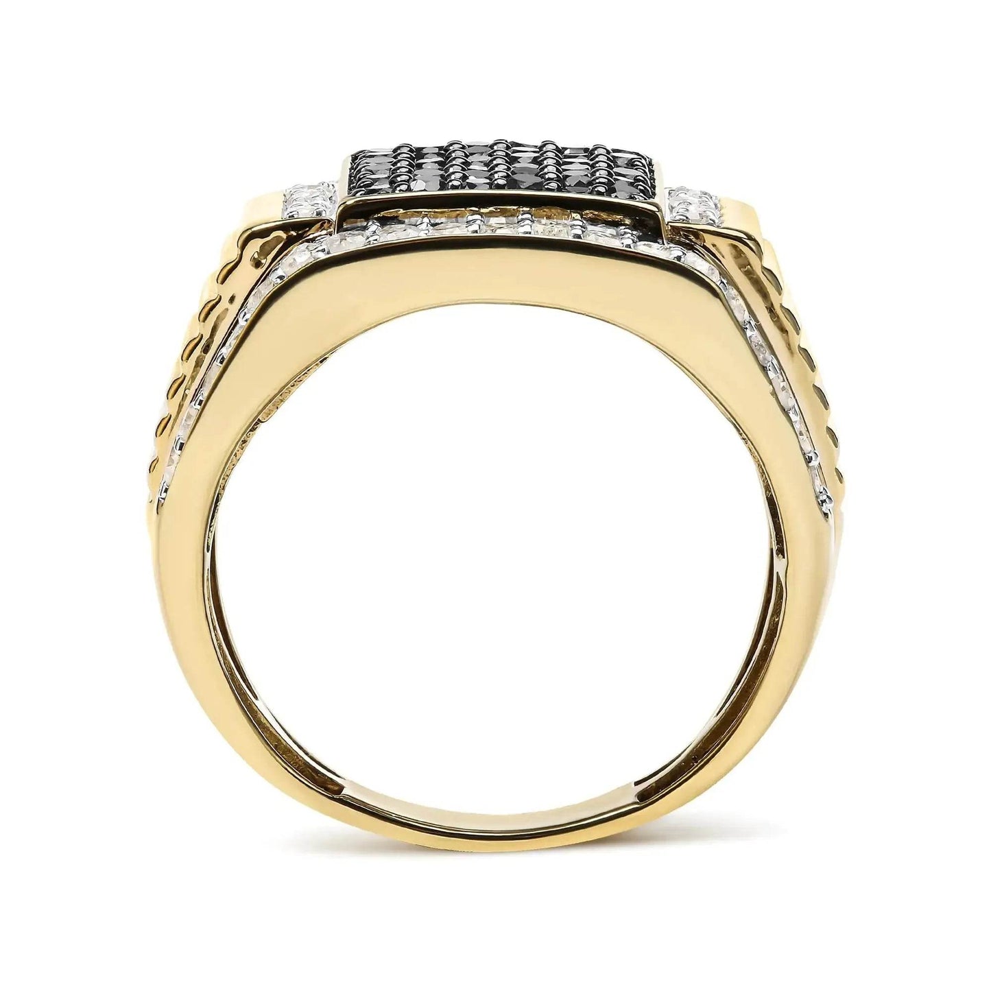 Men's Deluxe 10K Gold Diamond Cluster Ring - Solstik