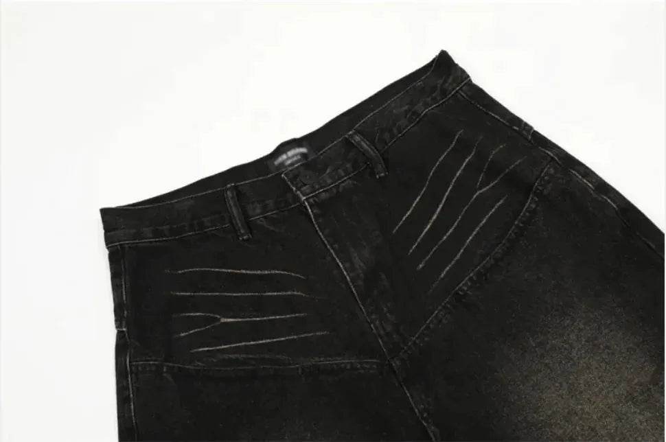 Men's Retro Washed Gradient Distressed Jeans - Solstik