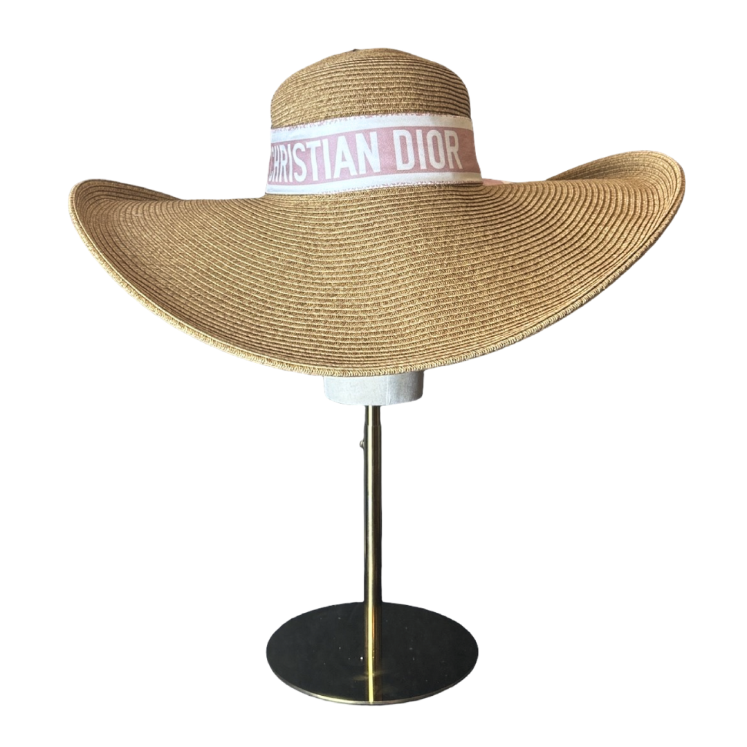 Trotter Pink Vintage Silk Scarf Perfect Straw Sun Hat - Solstik