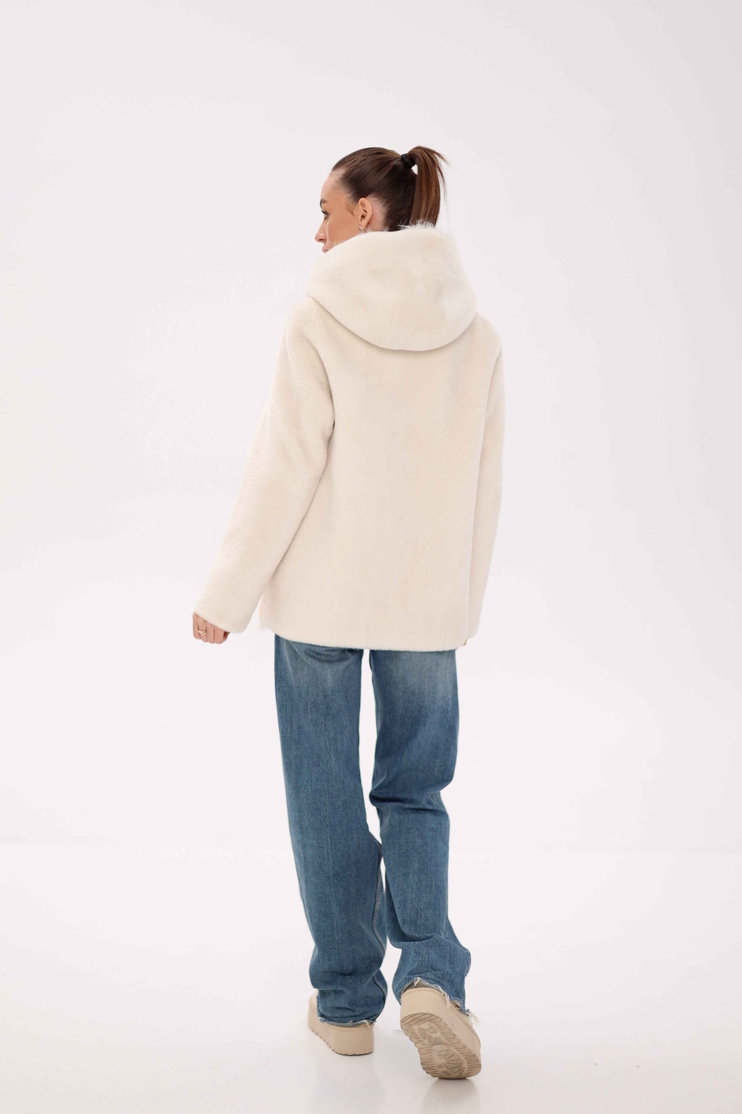 Pre-Order. Re-Stock Ships October 15. ⇆ Reversible Hooded Wool Blend Jacket