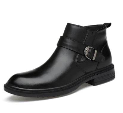 Plush Cowhide Men's Leather Business Boots - Solstik