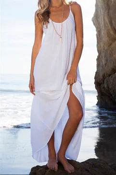 Summer Breeze Backless Dress - Long Cotton Skirt - Solstik