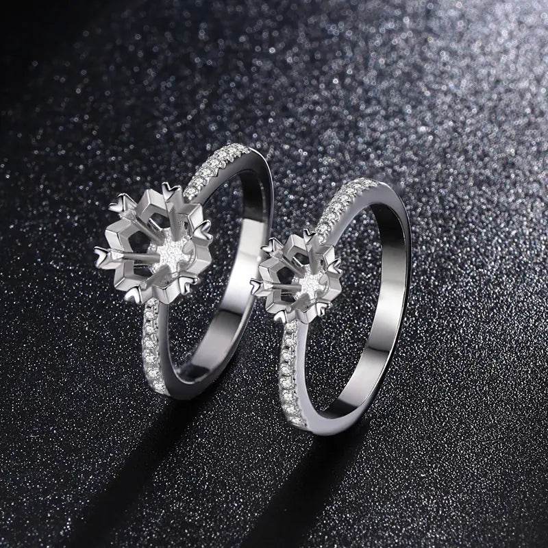S925 Moissanite 1ct Snowflake Silver Ring - Solstik