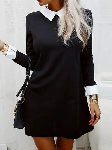 Ladies' Elegant Color Block Dress - Solstik