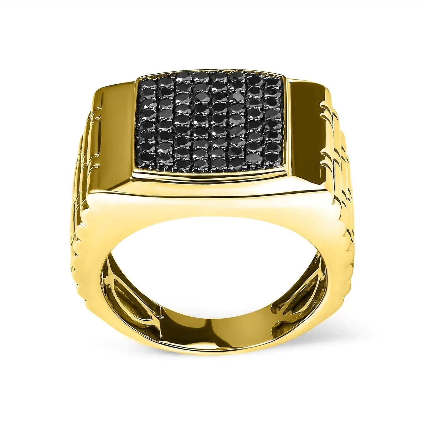 Gold Premier Black Diamond Gent's Ring 1.25cttw - Solstik