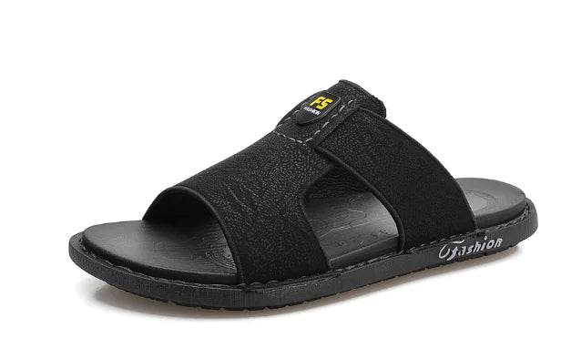 Men's Soft Sole Leather Non-Slip Flip Flops Shoes - Solstik