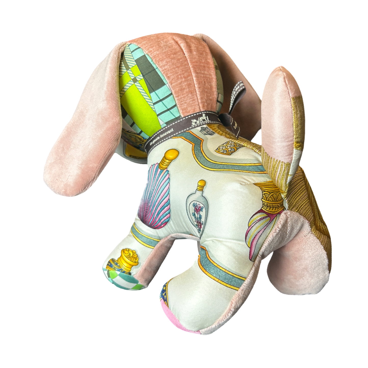 Poste et Cavalerie Vintage Silk Scarf Patchwork Puppy - Solstik
