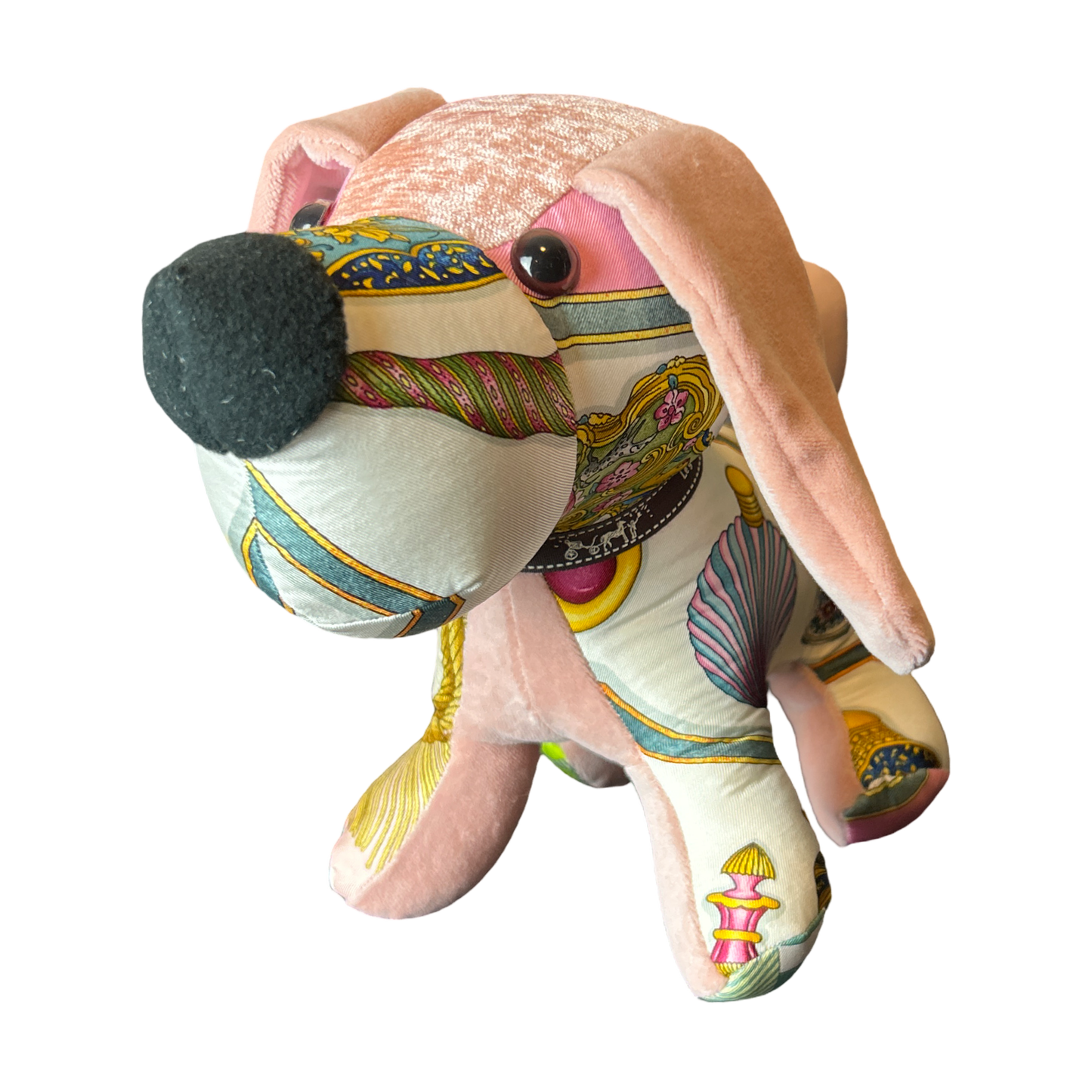Poste et Cavalerie Vintage Silk Scarf Patchwork Puppy - Solstik