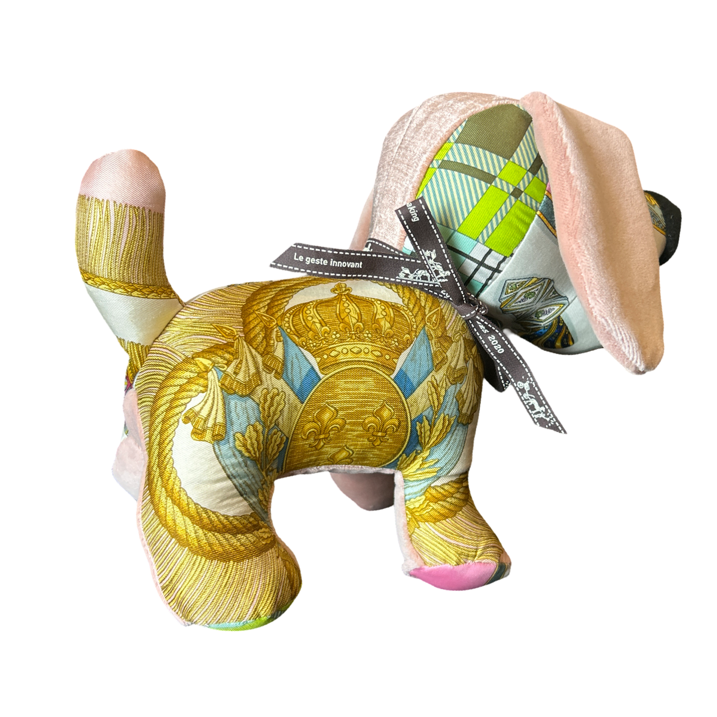 Poste et Cavalerie Vintage Silk Scarf Patchwork Puppy - Solstik