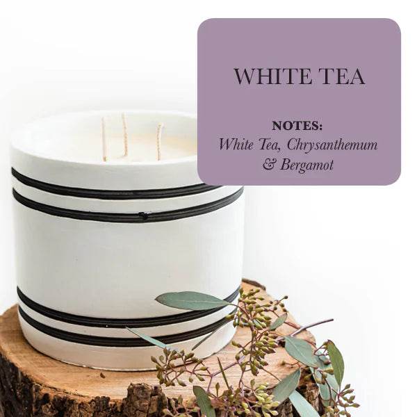 Luxury Large Striped Stone Designer Candle - Solstik #