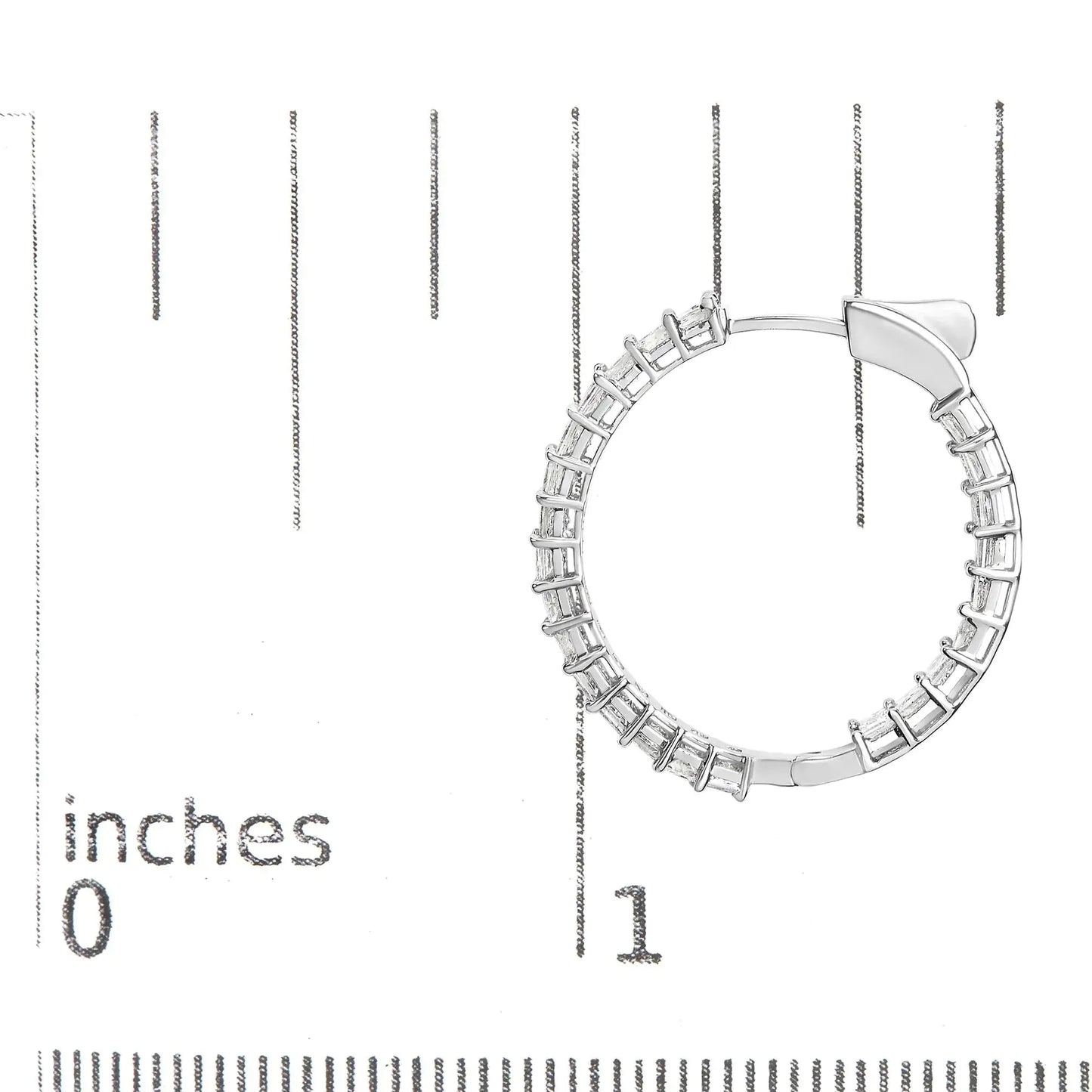 14K Princess Cut Diamond Hoop Earrings - Solstik