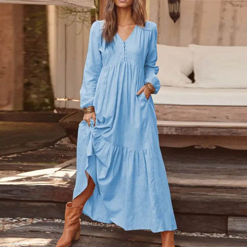Chic Vintage Flowing Dress - Solstik