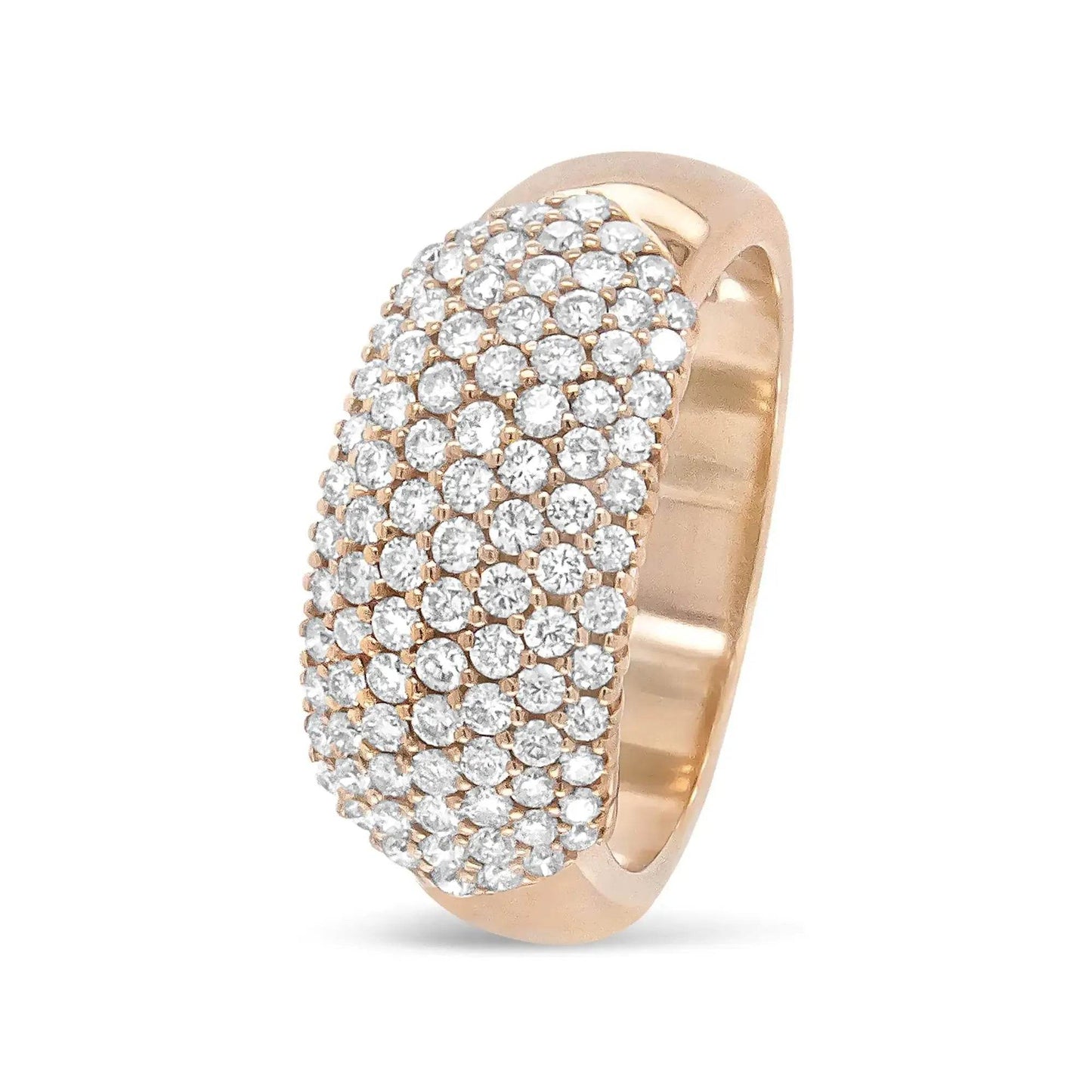 18K Rose Gold Diamond Dome Band Ring 1ct F-G/VS - Solstik