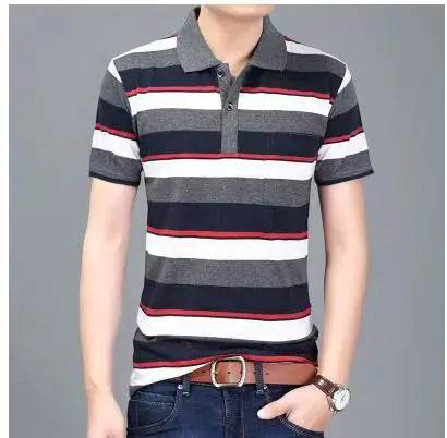 Men's Striped Cotton Polo Tee - Solstik