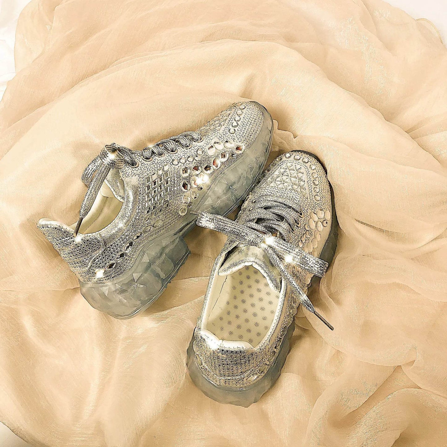 Chic Rhinestone Student Sneakers - Solstik
