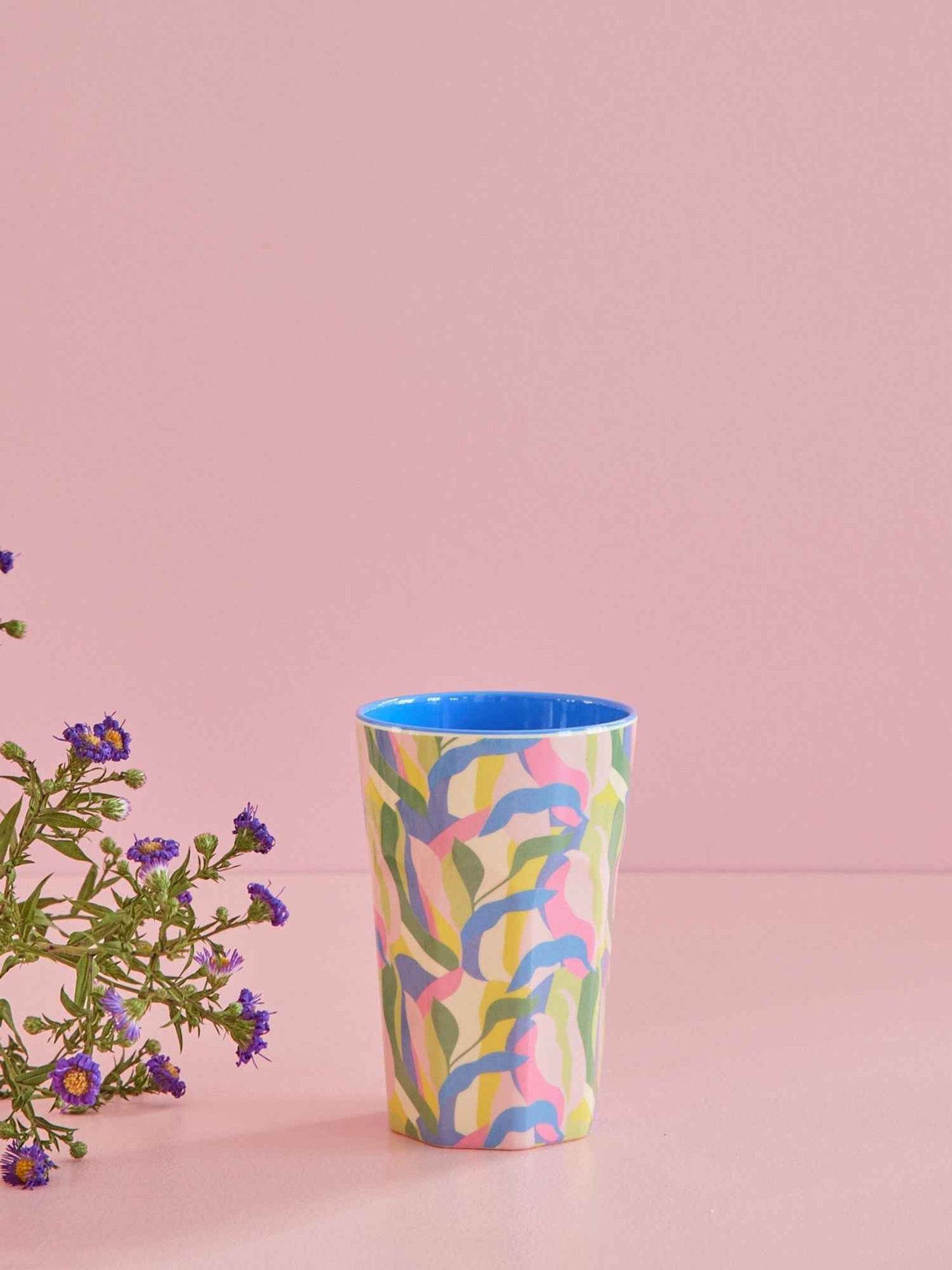 Melamine Tall Cup - Blue - Jungle Fever Print