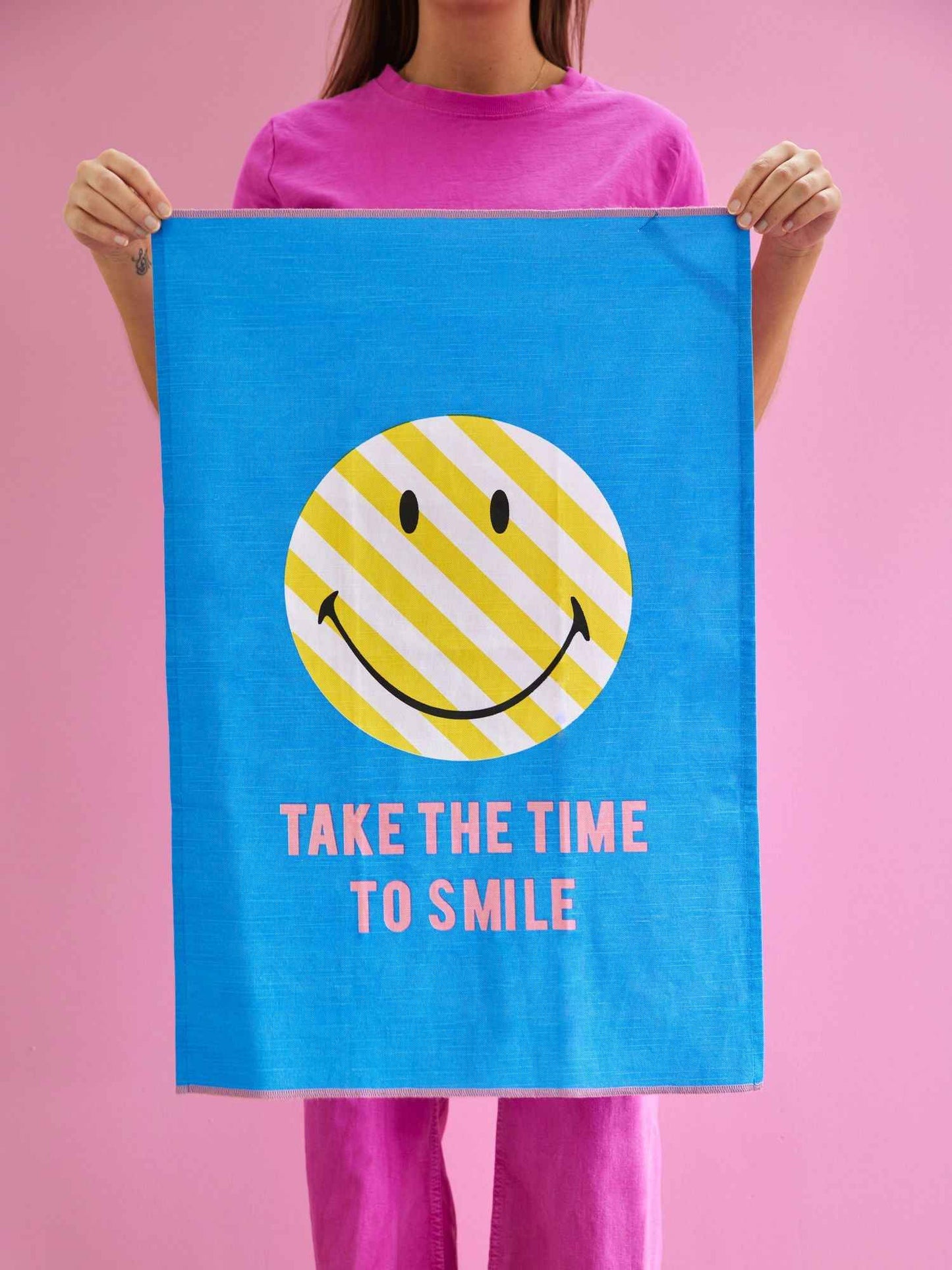 Cotton Tea Towel - Blue - Smiley®