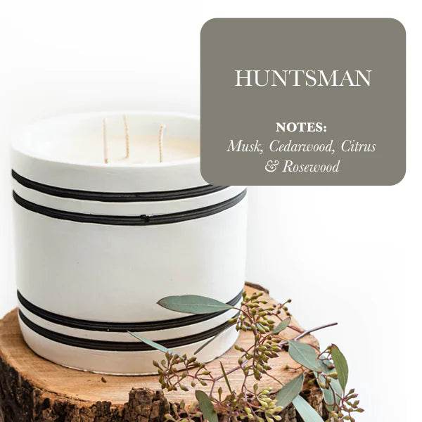 Luxury Large Striped Stone Designer Candle - Solstik #