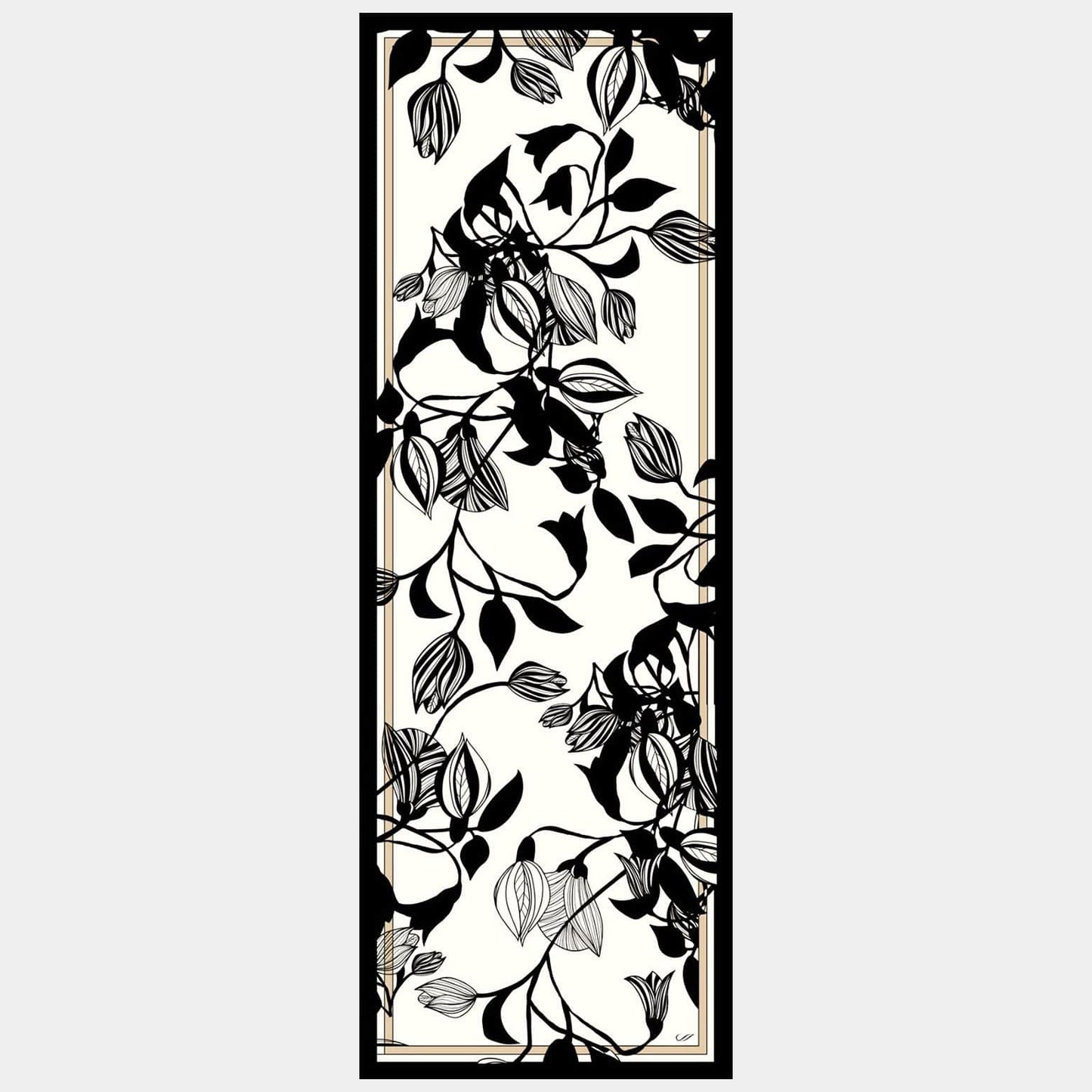 Cara - Silk Scarf Shawl - Soft White & Black - Solstik