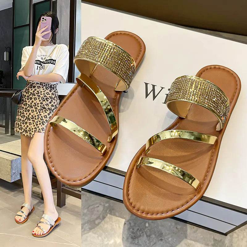 Women's Summer Fashion Flat Slippers and Beach Sandals - Solstik