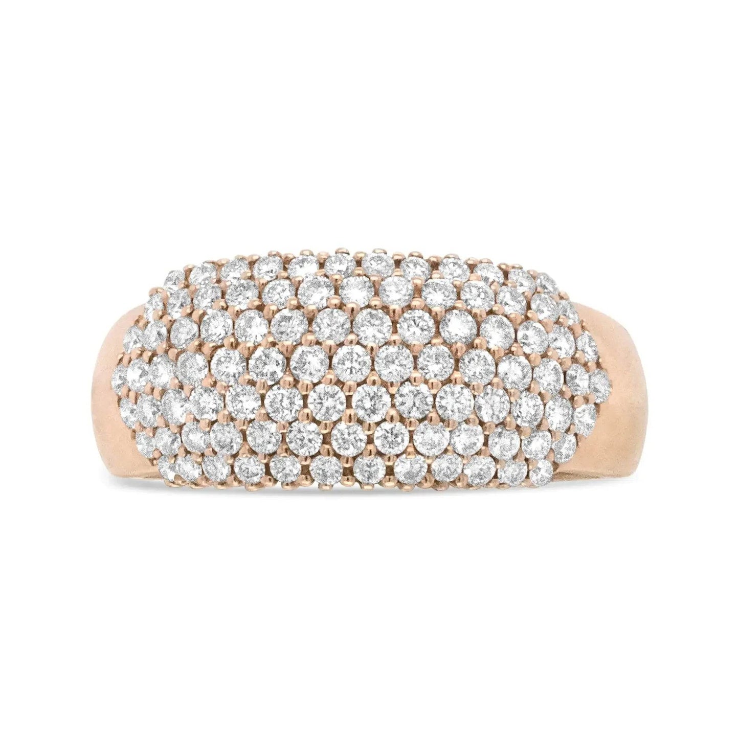 18K Rose Gold Diamond Dome Band Ring 1ct F-G/VS - Solstik
