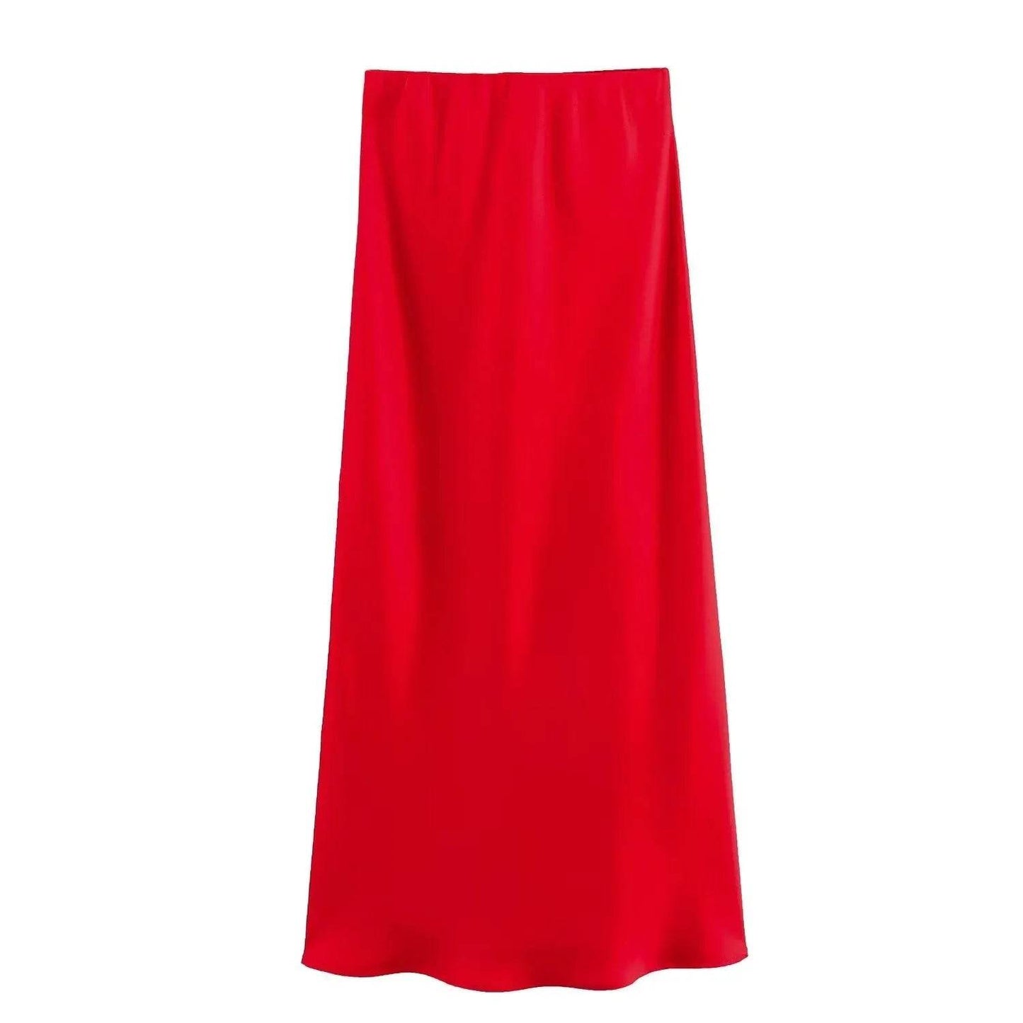 Ladies' Satin Midi Skirt - Solstik