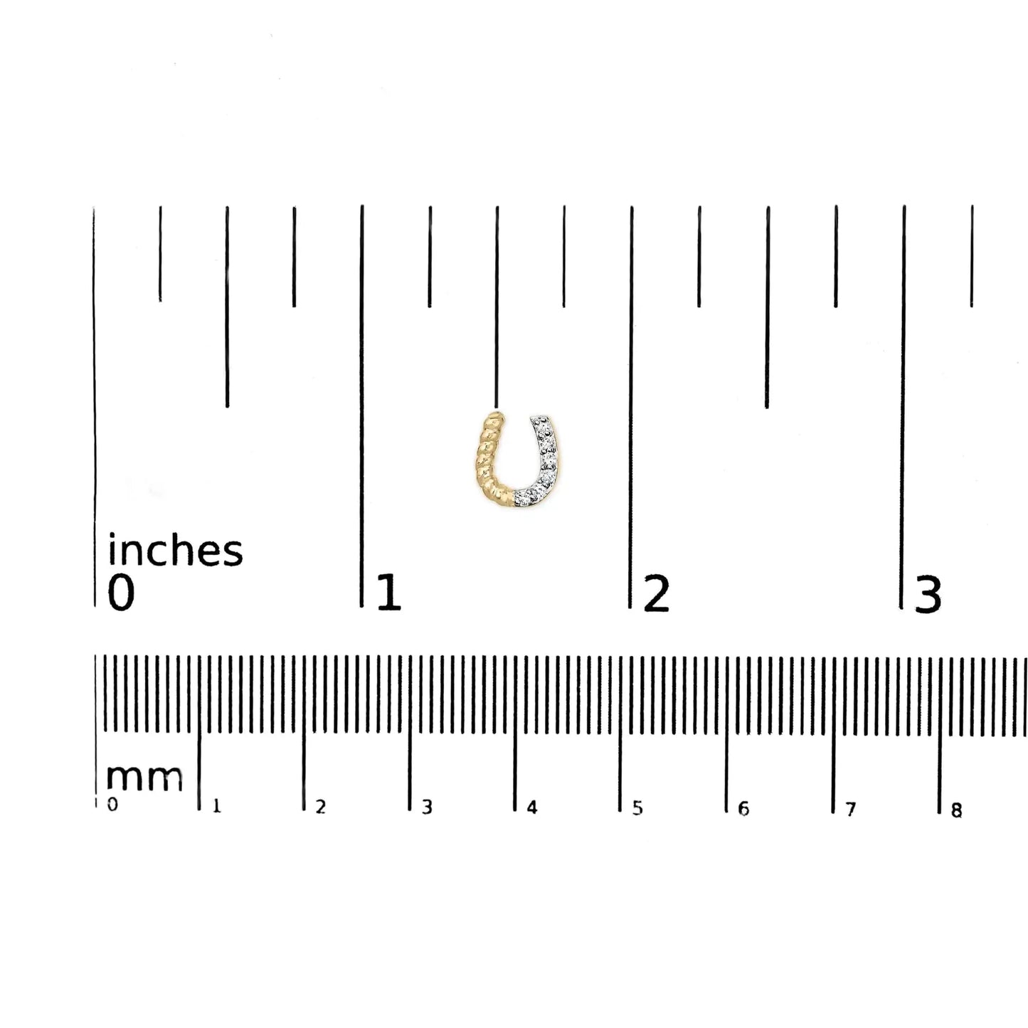 14K Gold Braided Horseshoe Diamond Studs - Solstik