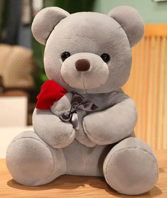 Hugging Roses Teddy Bear Plush Pillow - Solstik