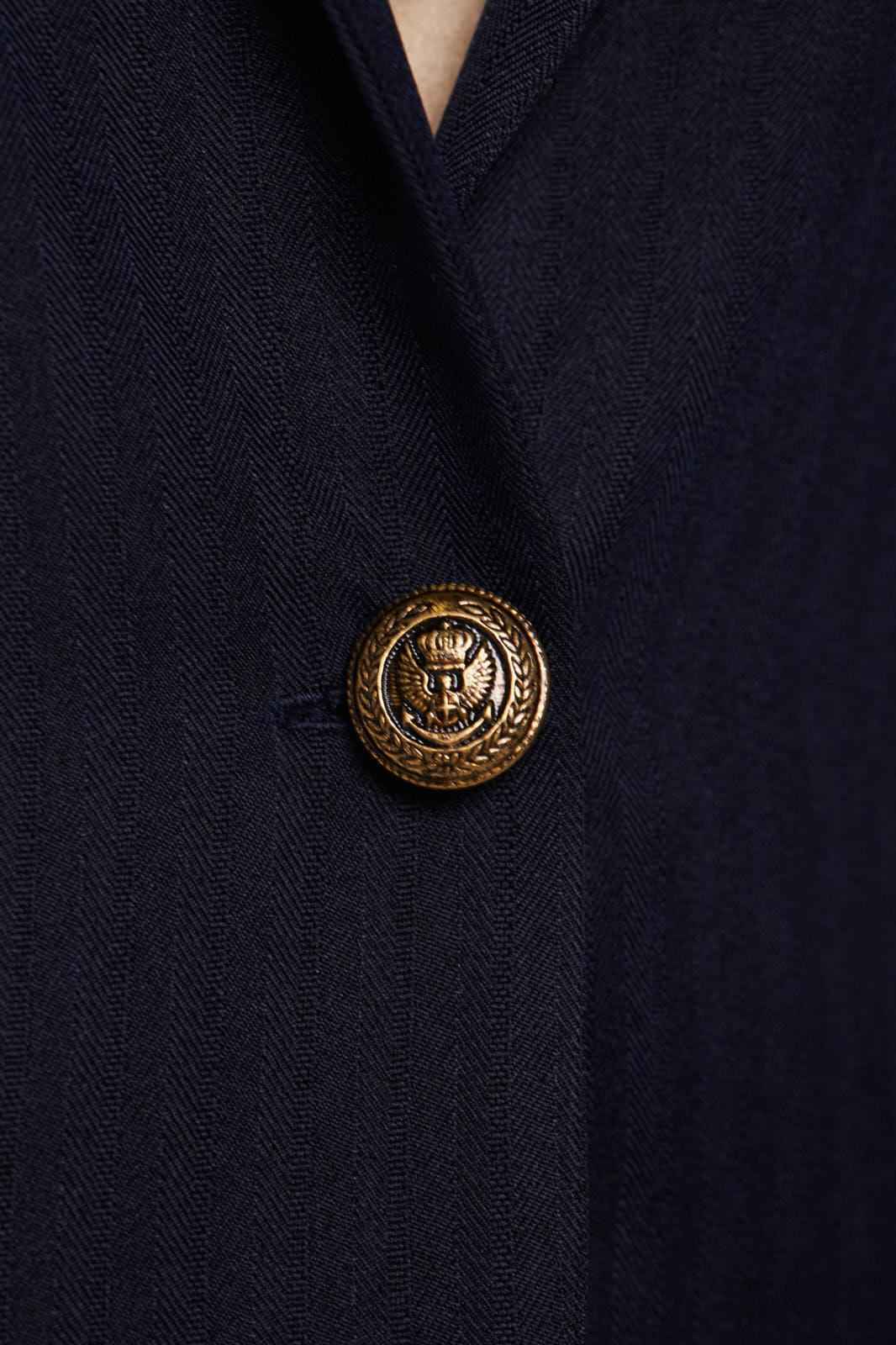Navy Peak-Lapels Single-Breasted Blazer – Women’s Tailored Jacket