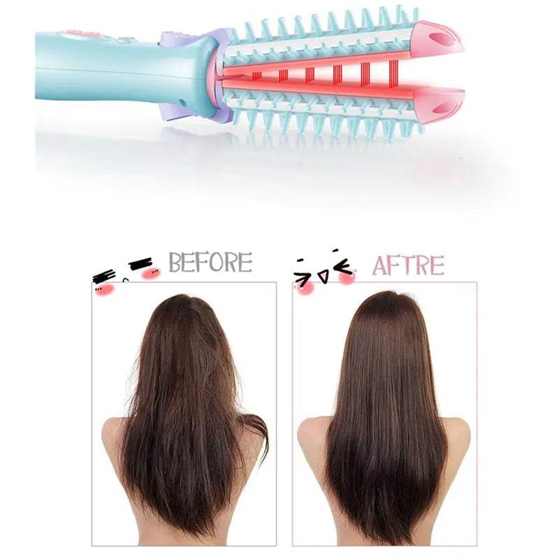 2 in 1 Mini Ceramic Curling Iron Brush - Solstik #