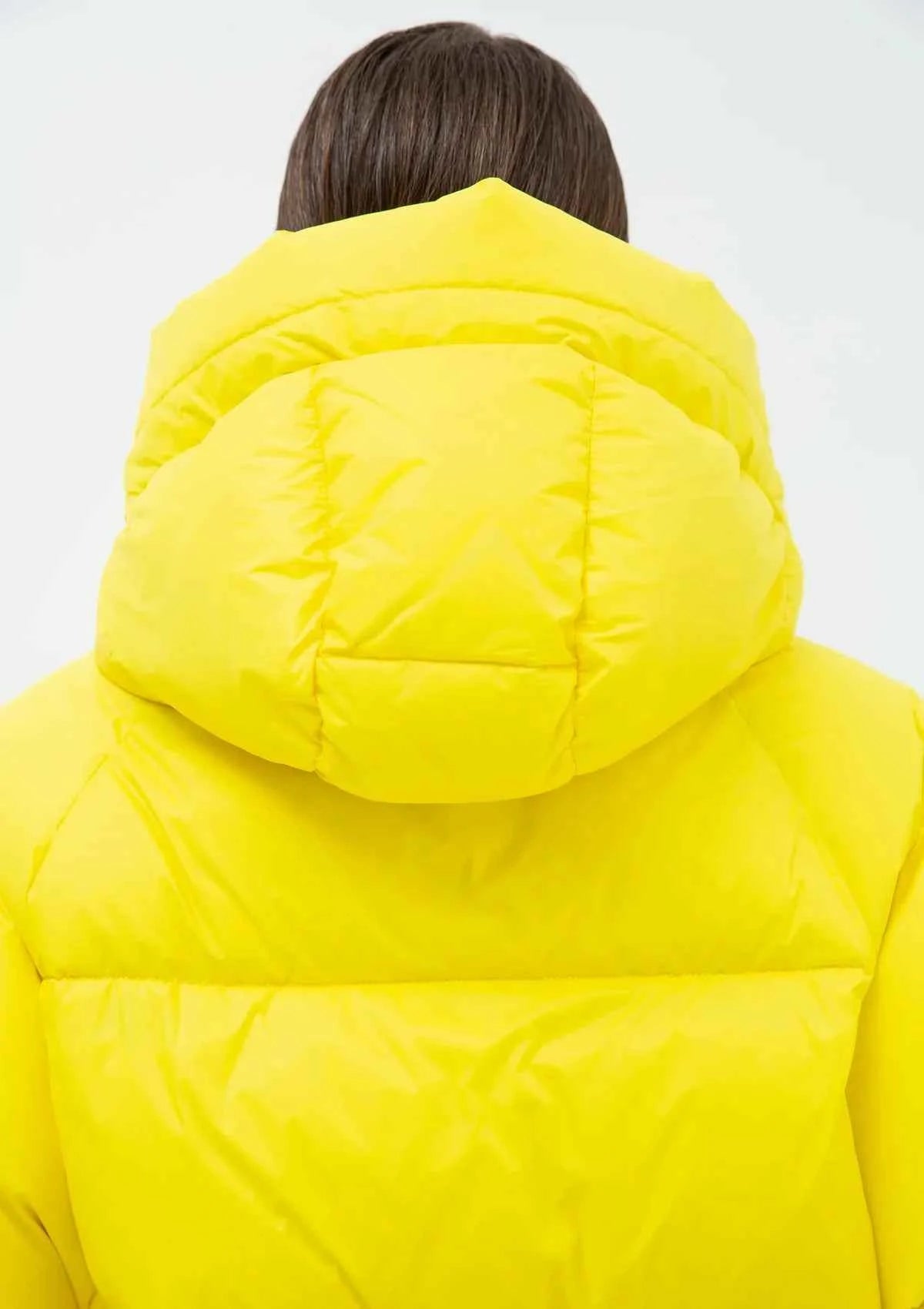 Gisela Premium Hooded Down Puffer Jacket in Yellow