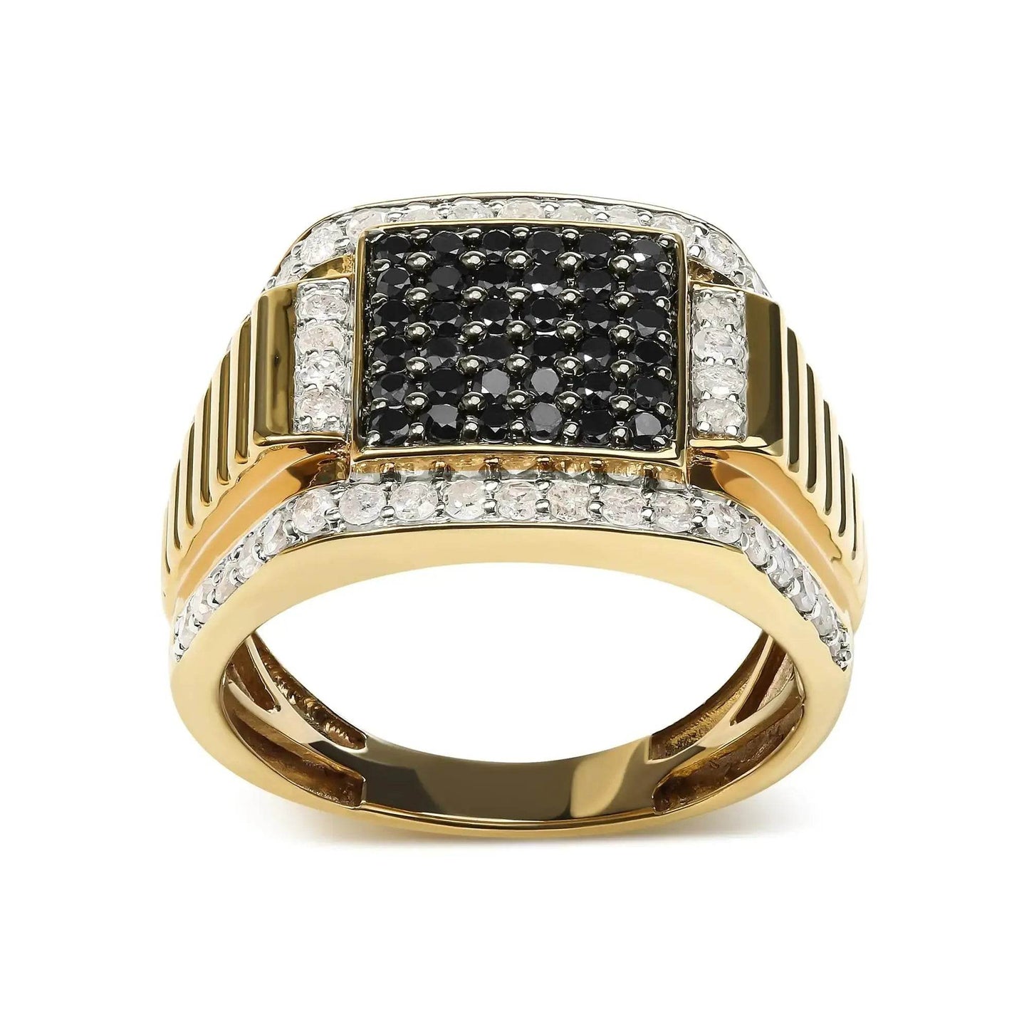 Men's Deluxe 10K Gold Diamond Cluster Ring - Solstik