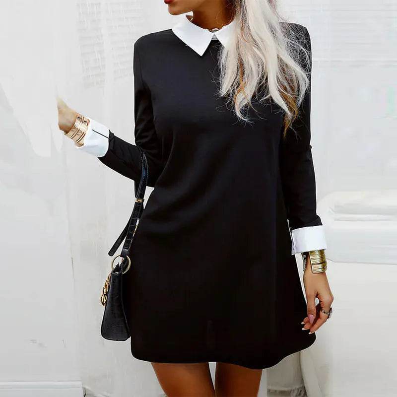 Ladies' Elegant Color Block Dress - Solstik