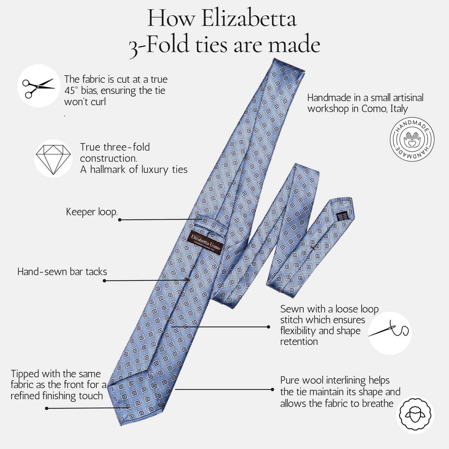 Pisa - Silk Jacquard Tie - Sky Blue - Solstik